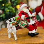 Papai Noel Com Presente Sentado No Banco 28Cm - Magizi - Loja Do Thor