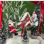 Lanterna Vermelha Com Papai Noel E Boneco De Neve - Magizi - Loja Do Thor