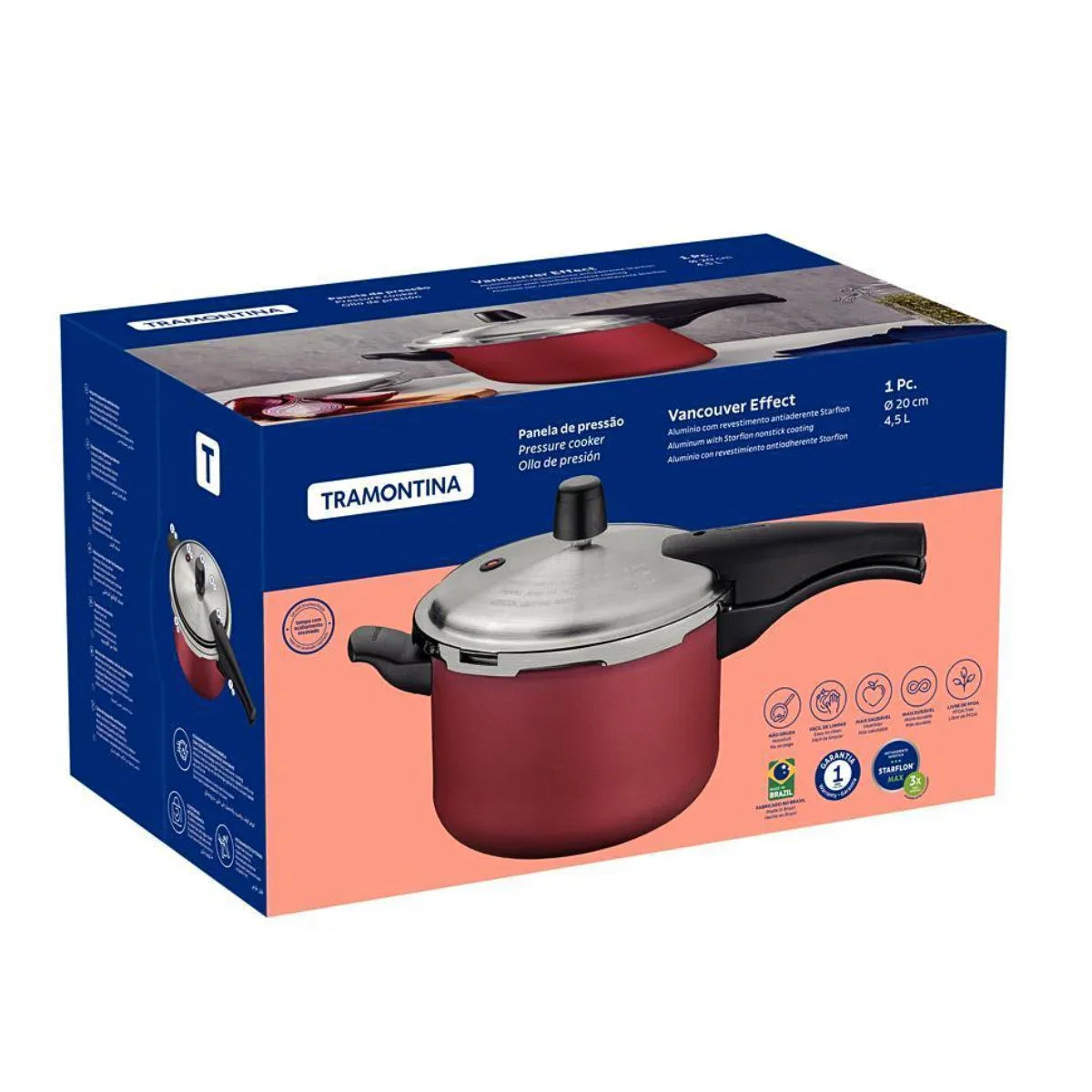 Panela De Pressão 4,5L 20CM VANCOUVER Tramontina VM 20591720 - Loja Do Thor