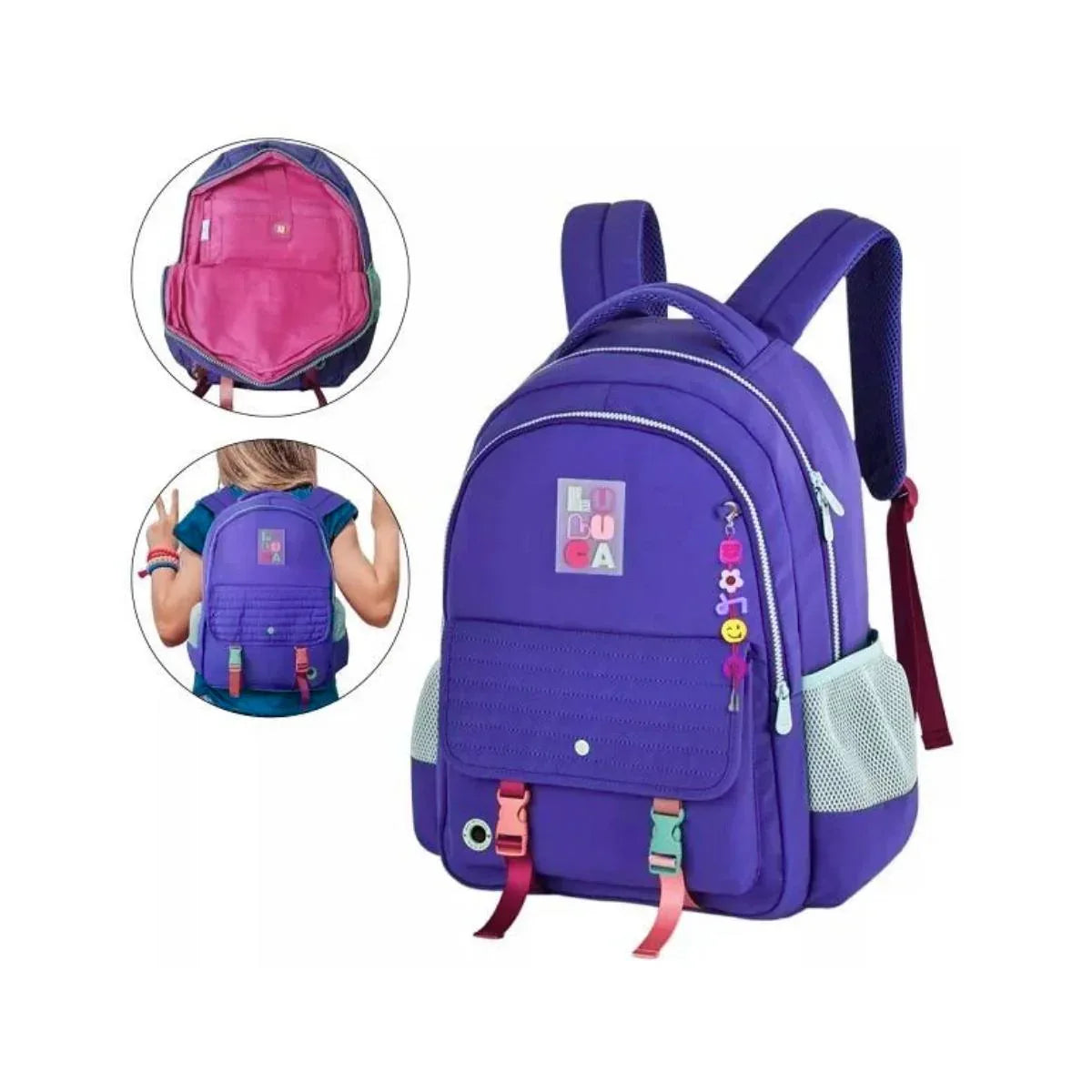 Mochila de Costas 17" Luluca Roxo Clio Style LU24601 - Loja Do Thor