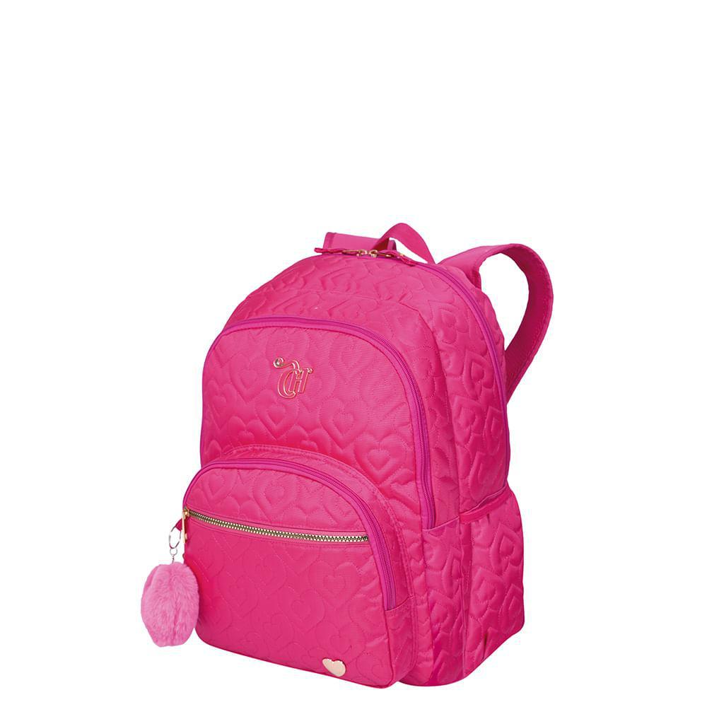 Mochila Grande 2 Compartimentos Sestini Capricho Crush Rosa