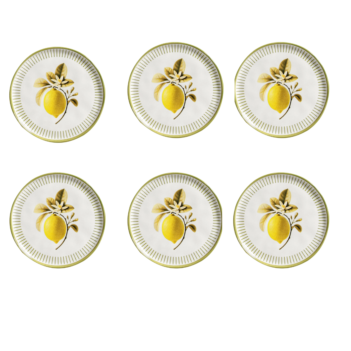Conjunto de 6 Pratos Sobremesa Bio Lemon -Porto Brasil