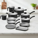 Jogo de Panelas Linz 10Pçs Preto Antiaderente Tramontina - Loja Do Thor