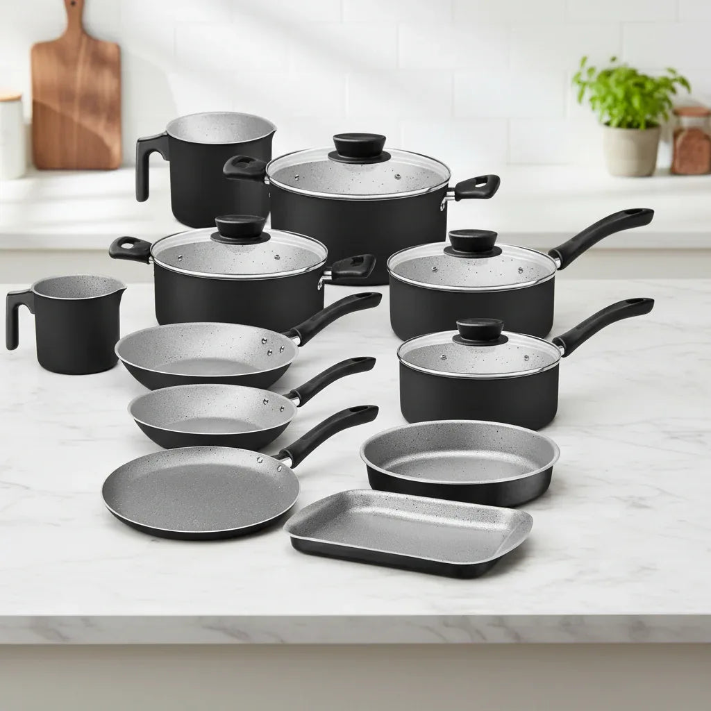 Jogo de Panelas Linz 10Pçs Preto Antiaderente Tramontina - Loja Do Thor