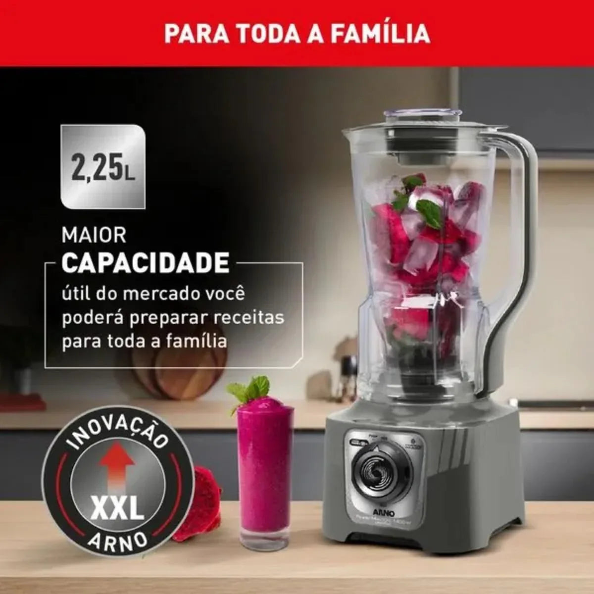 Liquidificador Power Max XXL Arno 1400W 127V LN87 LN55XBB1 - Loja Do Thor
