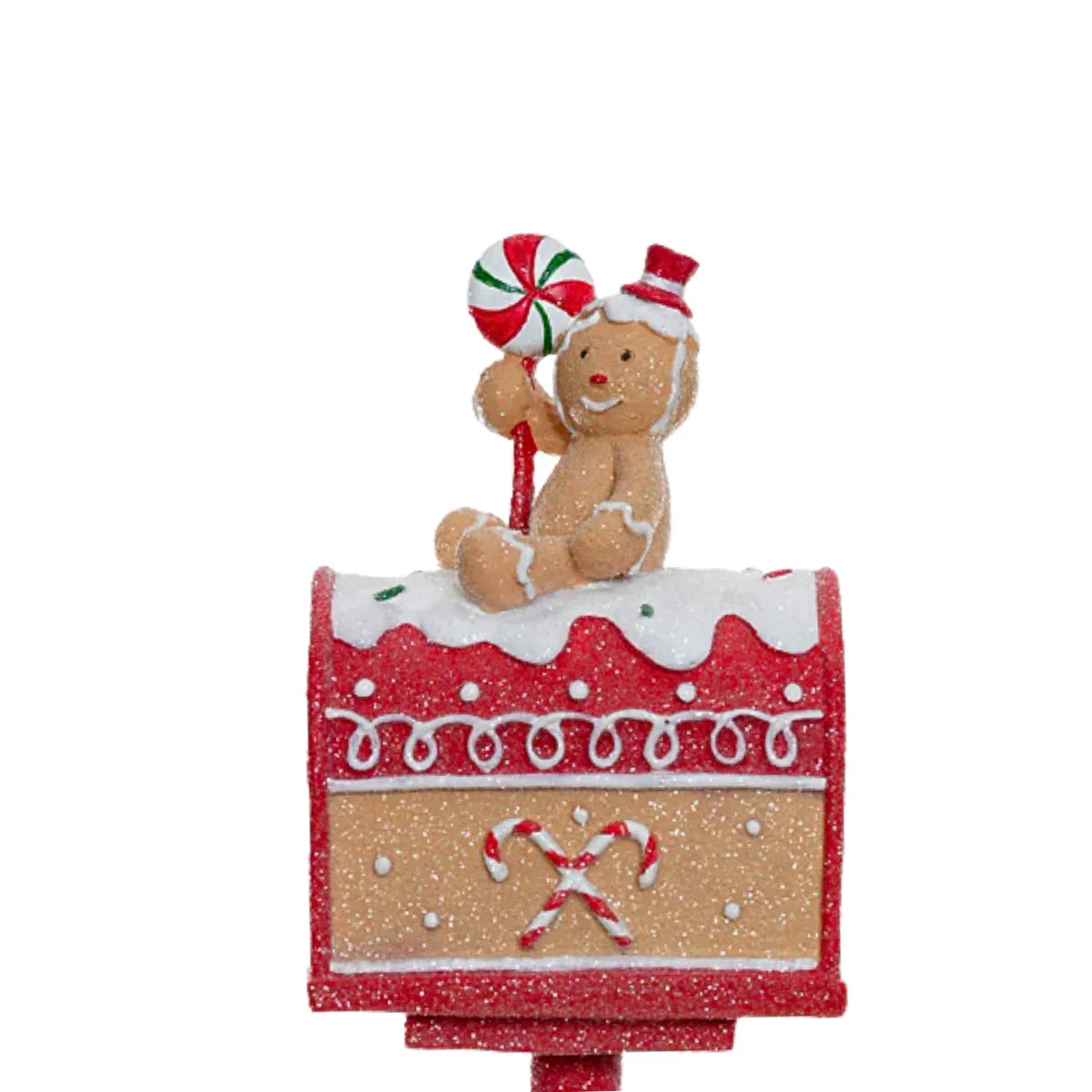 Resina De Natal Correio Gingerbread 36x10,5cm - Loja Do Thor
