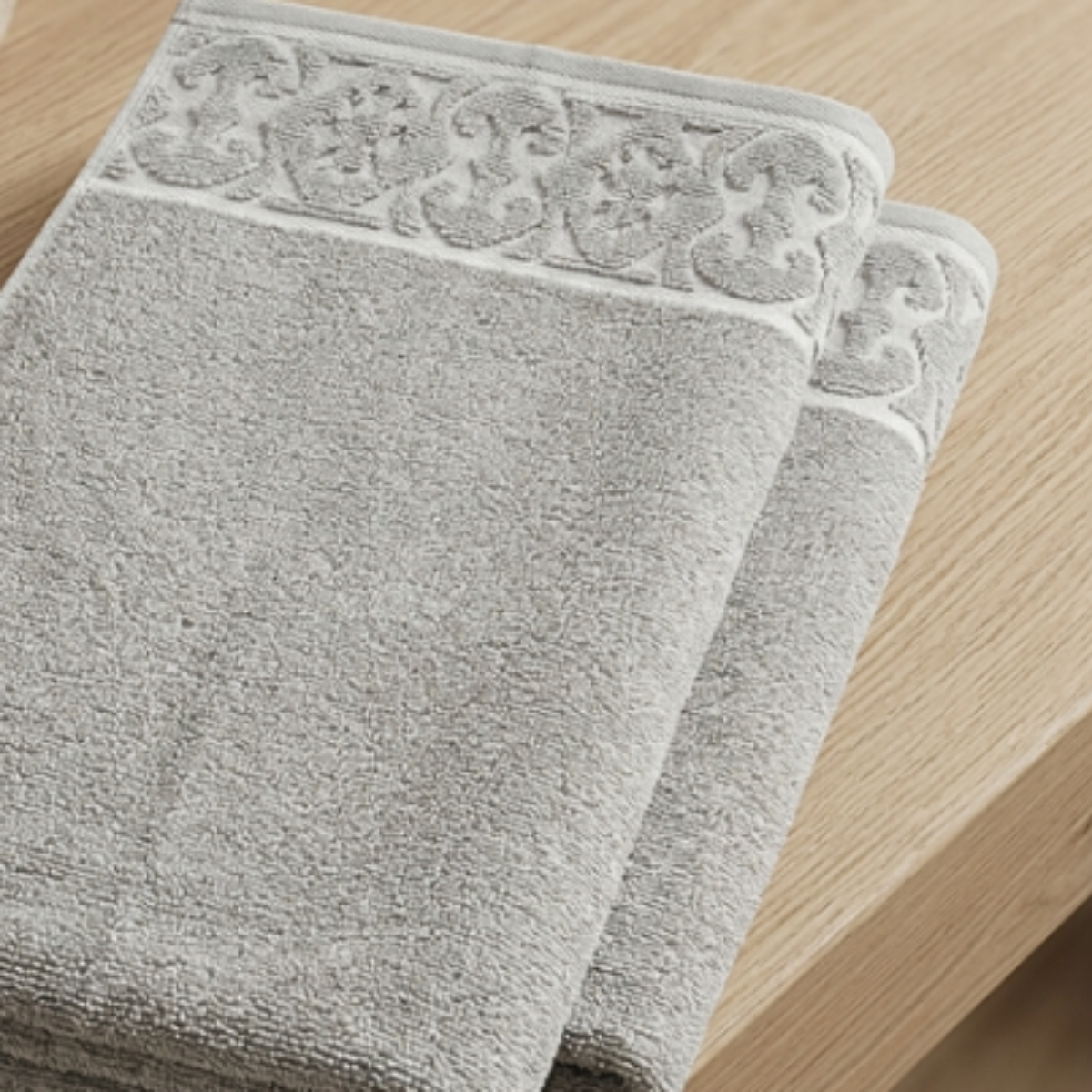 Toalha de Rosto Corttex Super Soft Arabesco Zero Twist Cinza 50x70cm