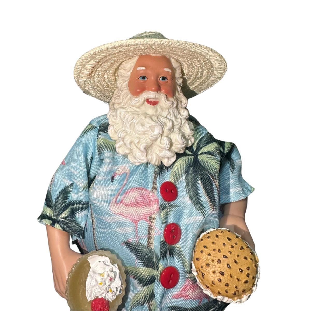 Papai Noel Praiano Chapeu e Chinelo 28cm