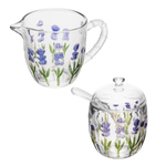 Kit Açucareiro 180ml e Leiteira 240ml Cristal Lavanda -Lyor