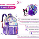 Mochila Escolar De Costas Rebecca Bonbon Holografico Roxa
