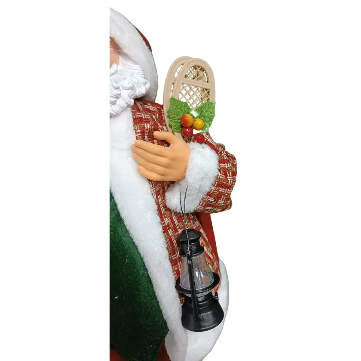 Papai Noel Sc Pres C/Colete Xadrez Vm/Vd 60Cm Magizi - Loja Do Thor