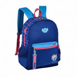 Mochila Costas Stitch Escolar Infantil Tsum Azul Florido