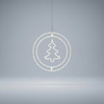 Argola Dupla C/ Figura Árvore 80 LEDs Branco - Global