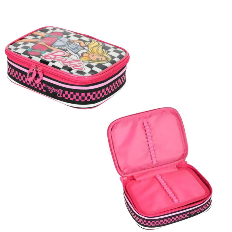 Kit Mochila De Rodinhas Estojo E Lancheira Barbie Luxcel
