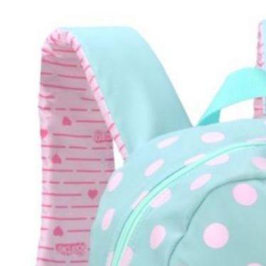 Mochila De Costas Barbie Verde E Rosa Bolinhas - Luxcel