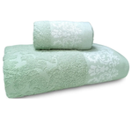 Jogo de Toalha Jacquard Medalhão Verde- Corttex