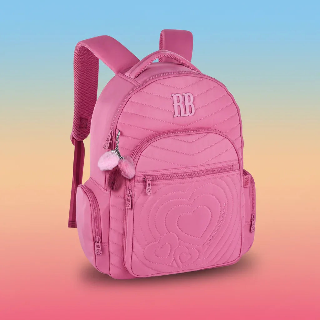 Mochila De Costas 17,5 Rosa Rebecca Bonbon Rb24581 - Loja Do Thor