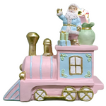 Enfeite Natalino Trem Rosa Resina C/Led  19X9cm Florarte  59206003