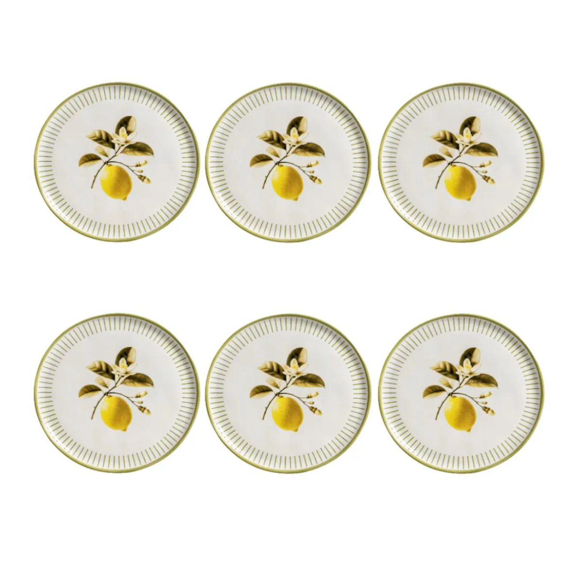 Conjunto 6 Pratos Raso Bio Lemon - Porto Brasil