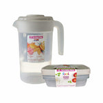 Kit Jarra 2L + 3 Potes 1,8L Cinza Sanremo
