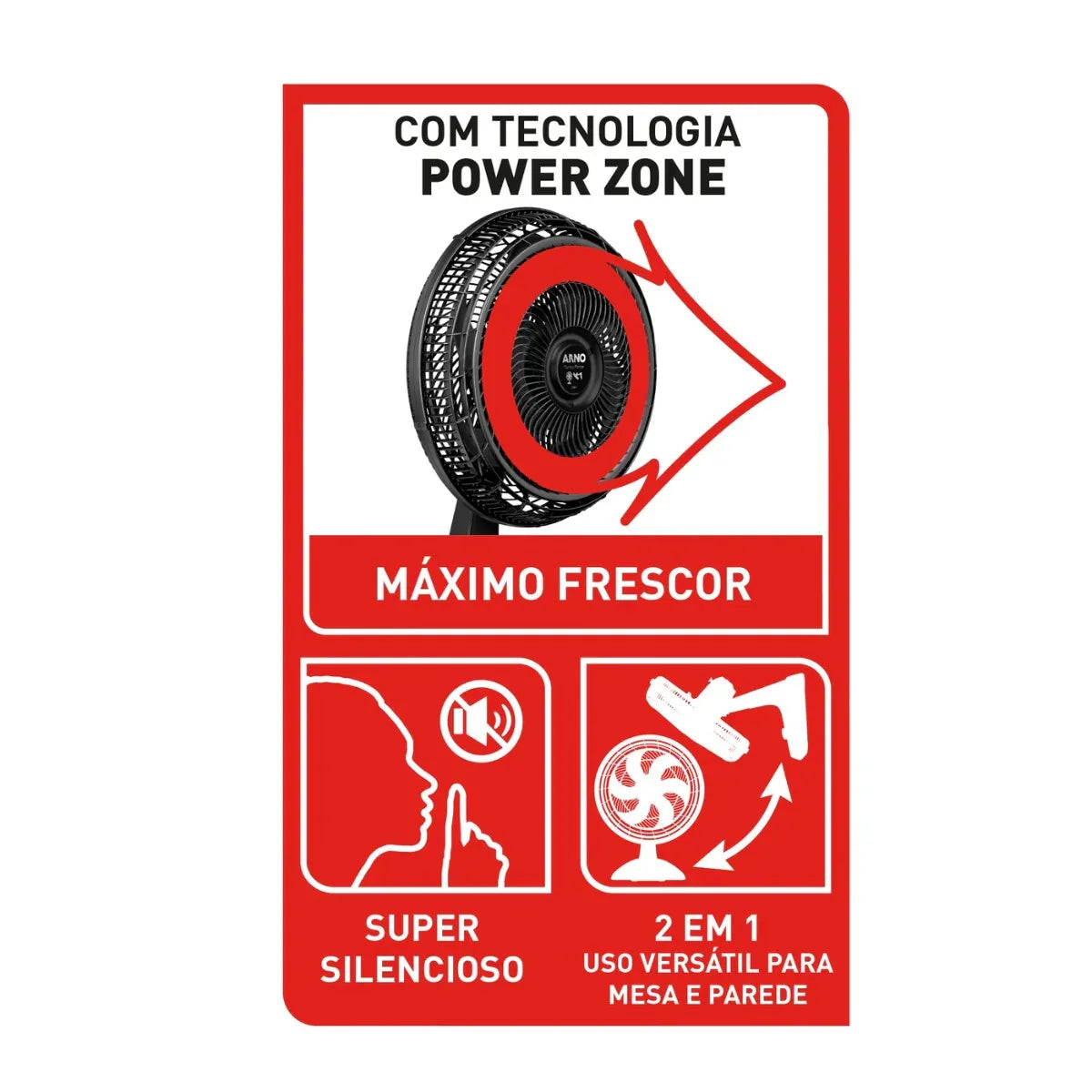 Ventilador De Mesa Turbo Force 2 Em 1 40Cm Preto Arno 127V - Loja Do Thor