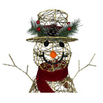 Boneco Neve Cotton Glit Decoracao Com Luzes 50cm 30852