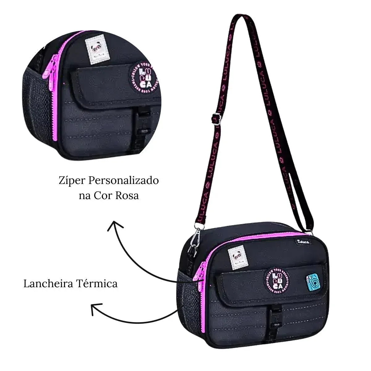 Lancheira Termica Preta Luluca LU24637 - Loja Do Thor