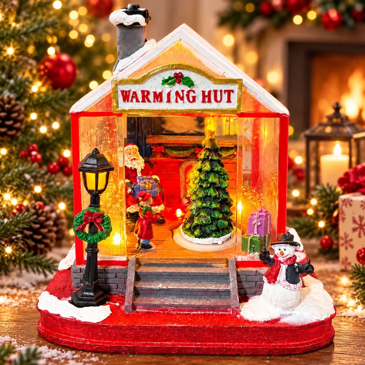 Casa Do Papai Noel Com Luz e Movimento -Grillo