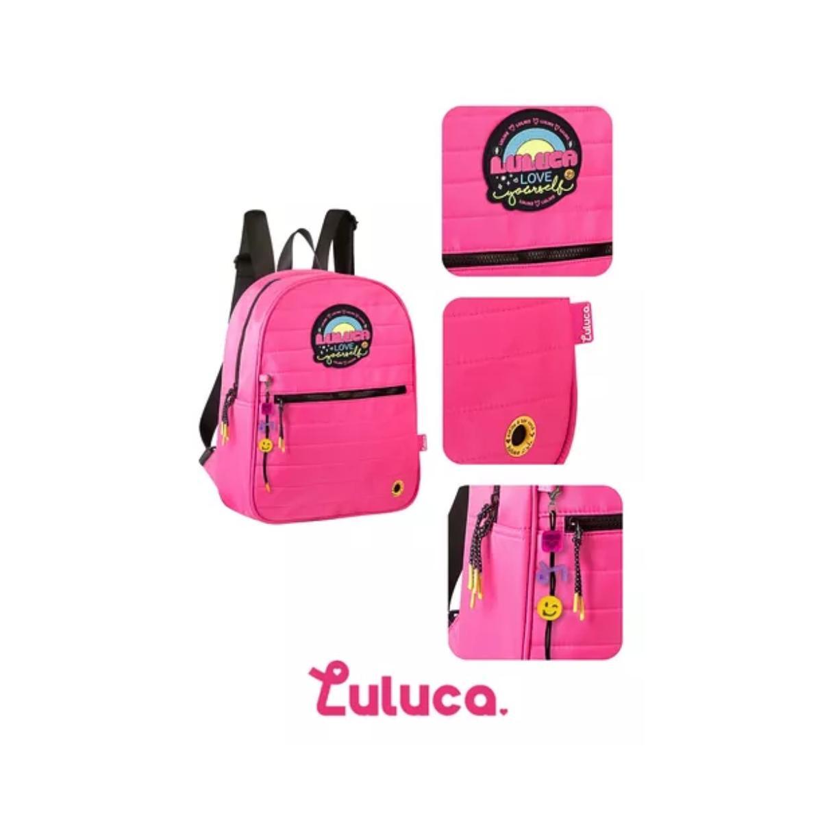 Mochila de Costas Infantil Luluca Love Pink Semax LU3176PK