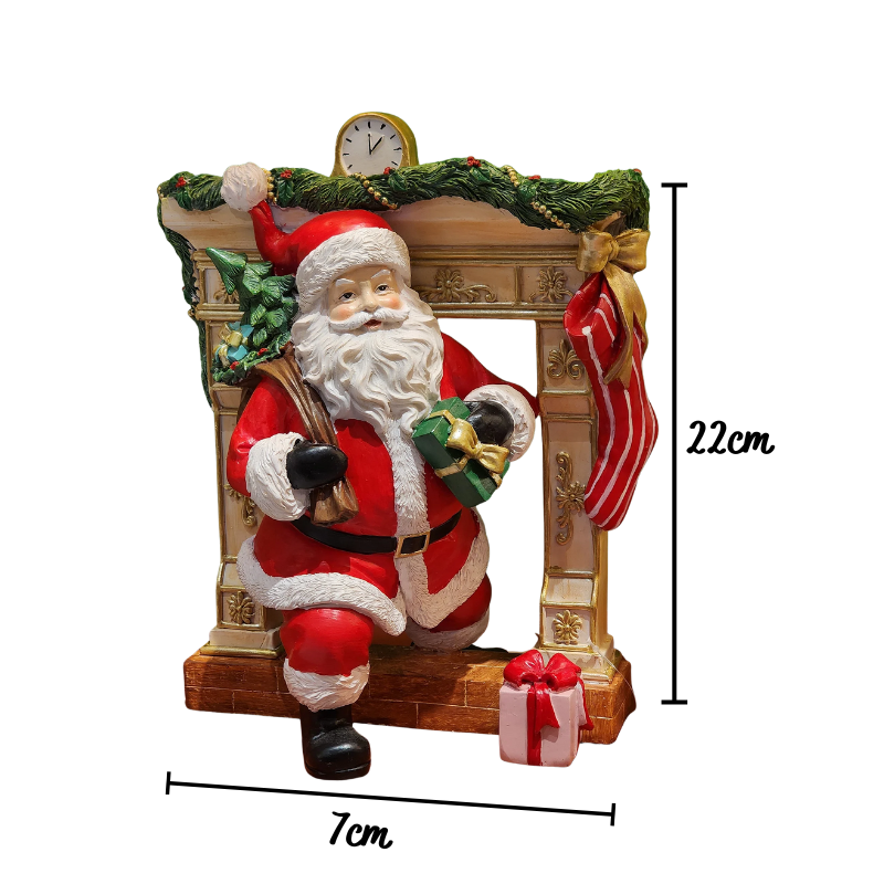 Papai Noel Lareira De Resina Colorido 22cm - Grillo