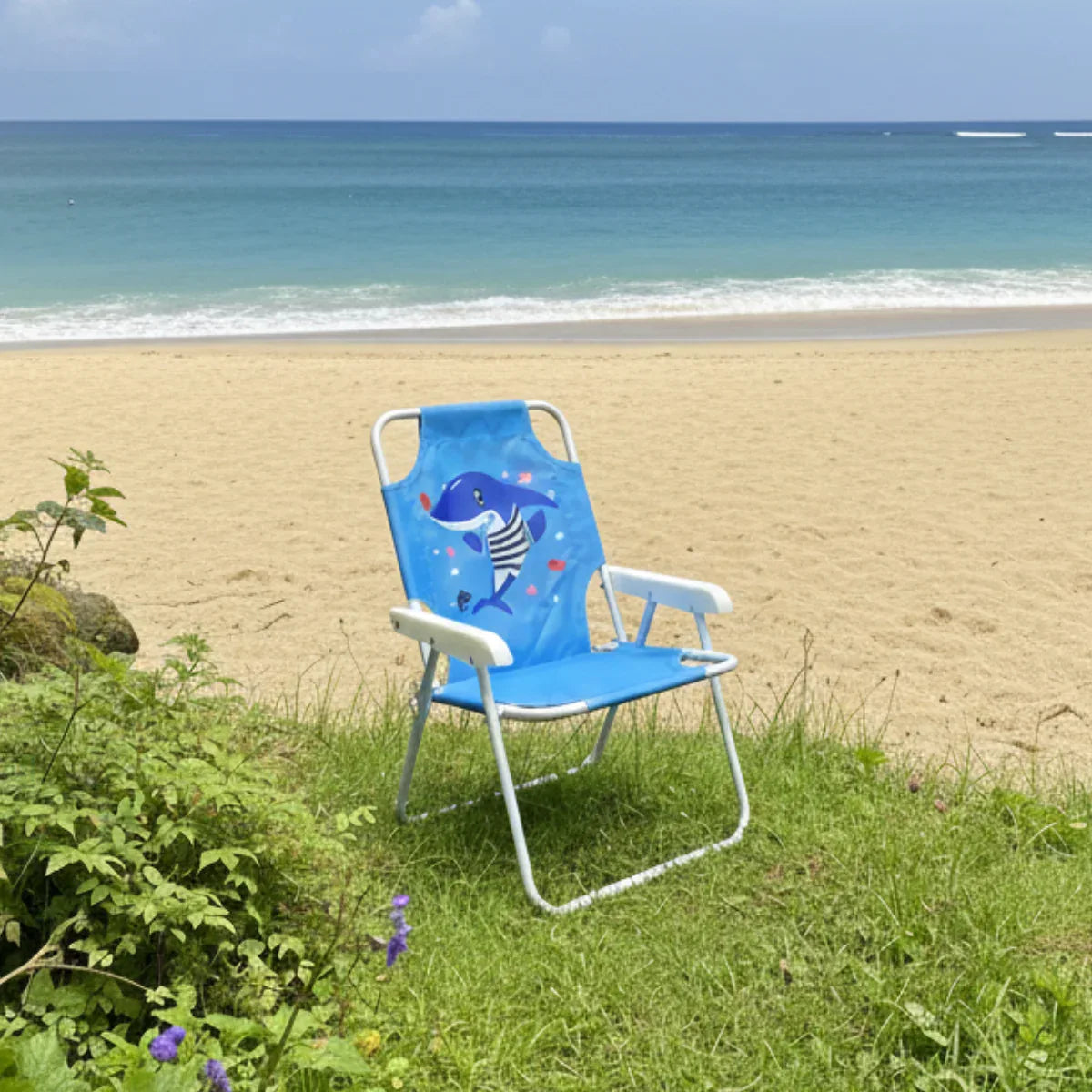 Cadeira De Praia Infantil Tubarão De Oxford 53CM X 25CM X30CM - Loja Do Thor