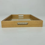 Bandeja Retangular De Mdf Com Fundo Treliça E Acrílico 35Cm