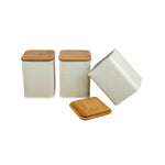 Conjunto Porta Pão Bambu 3 Potes White Bh23353 - Loja Do Thor