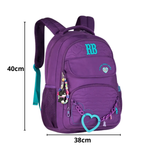 Mochila de Costas Heart Beats Roxo 17,5 RB27015