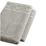 Toalha de Rosto Corttex Super Soft Arabesco Zero Twist Cinza 50x70cm