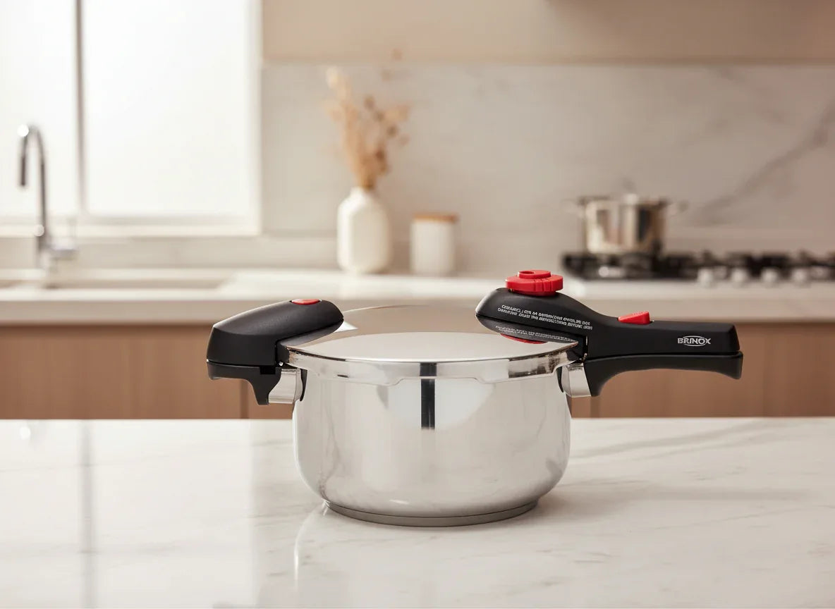 Panela de Pressao Inox Brinox Supra 4,5 L - Alta Tecnologia - Loja Do Thor