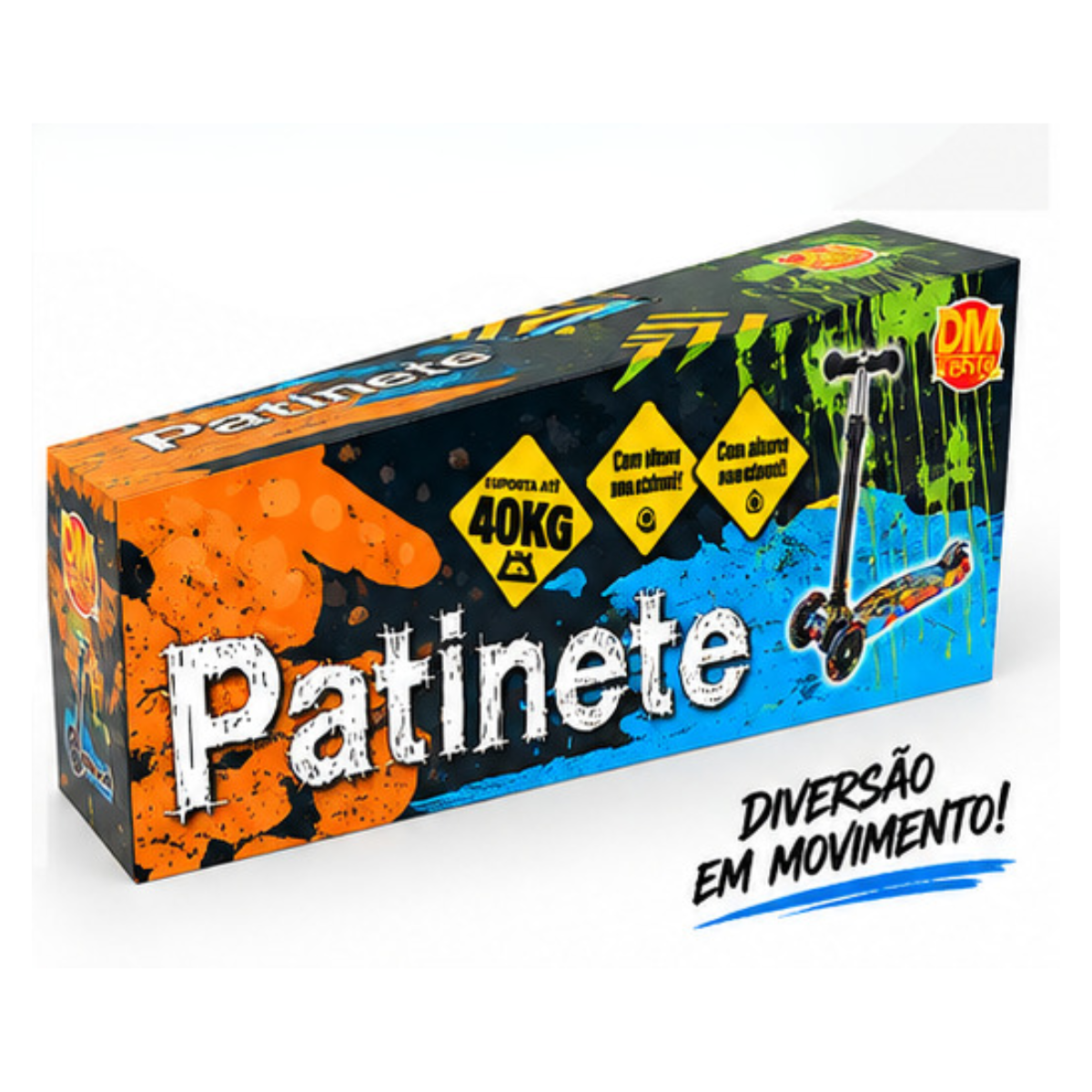 Patinete Flash Radical C/ Altura Ajustável e Luz nas Rodas DMR6862