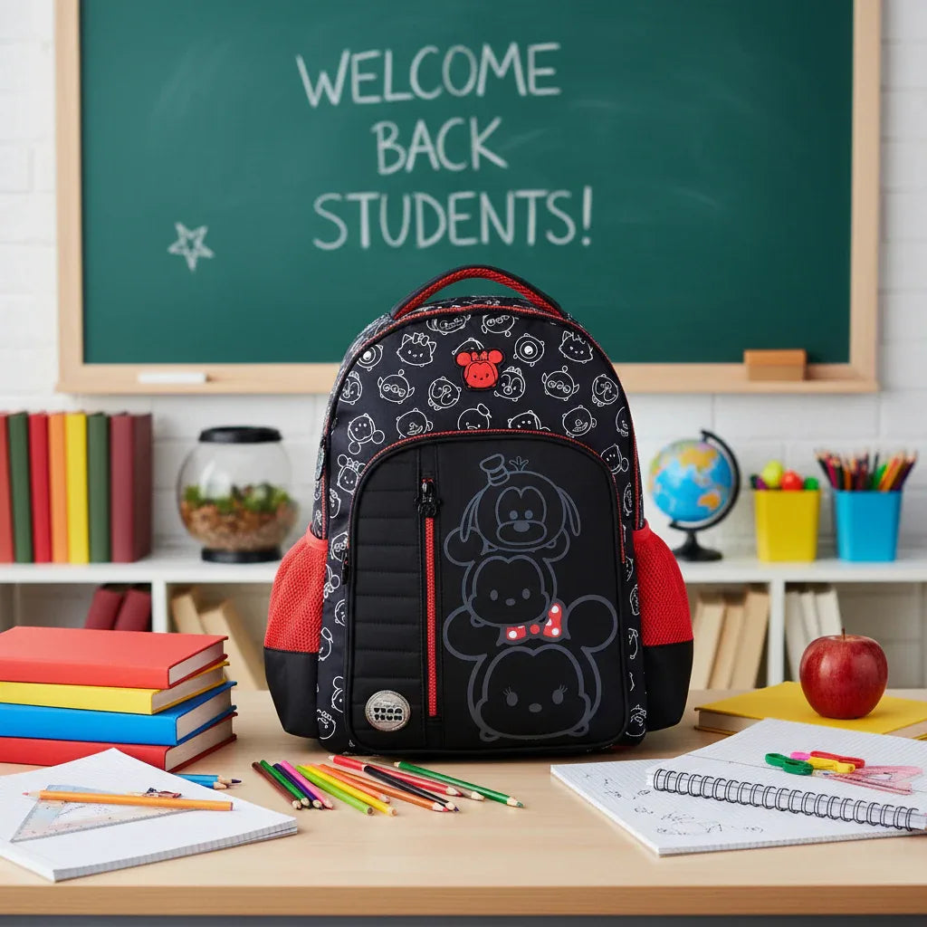 Mochila De Costas 17,5 'Tsum Tsum Disney Preto Clio Style - Loja Do Thor