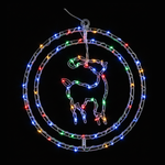 Argola Dupla C/ Figuras Rena 80LEDs Colorido - Global