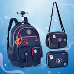 Kit Mochila de Carrinho Lancheira e Estojo Box Azul Luluca - Loja Do Thor