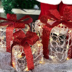 Conjunto 3 Caixas De Presente Iluminadas Com Leds - 127V