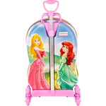 Mochila De Rodinhas 3D Maxtoy Princesas Castelo Rosa 3855NM23