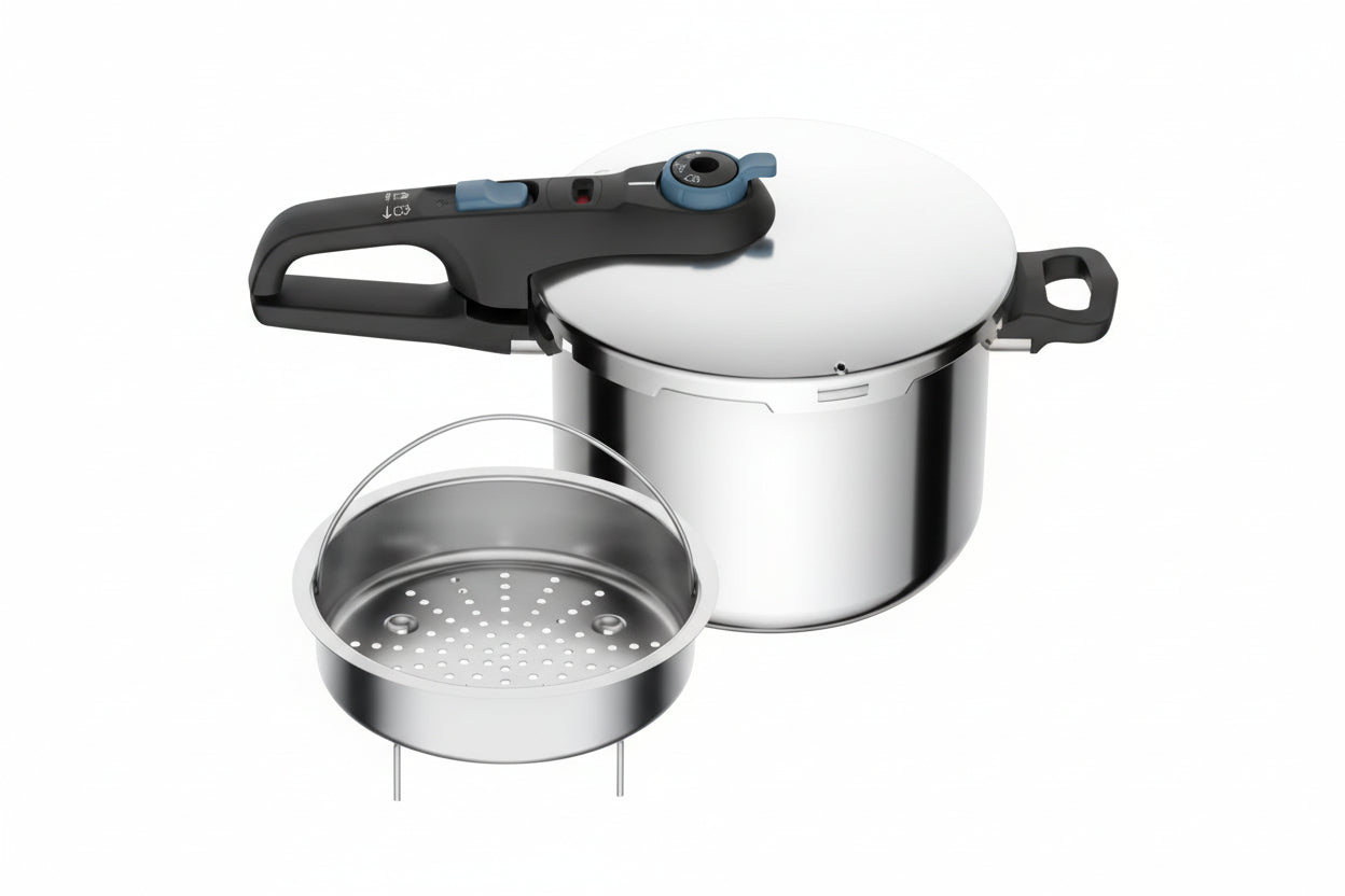 Panela de Pressao Rochedo Inox Trendy 6L C/ Cesto de Vapor