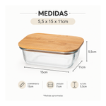 Pote Hermético Quadrado 337ML Mori MR1221
