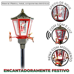 Poste Musical 3 Renas Com Luz E Movimento 1,45cm