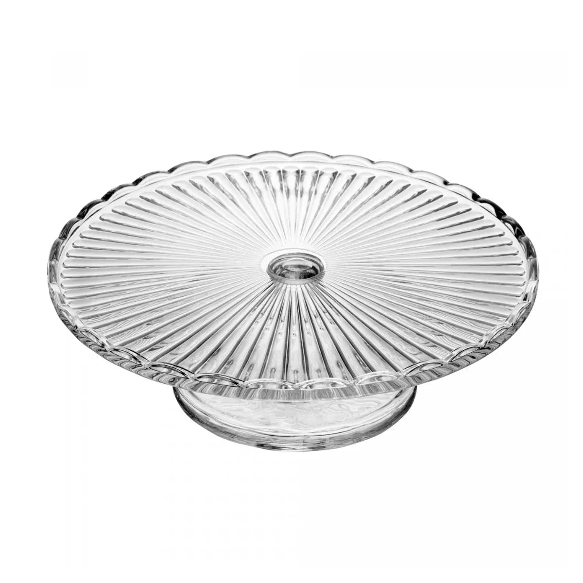 Prato para Bolo com Pé de Vidro e Tampa Bangkok 29cmx21cm - Loja Do Thor