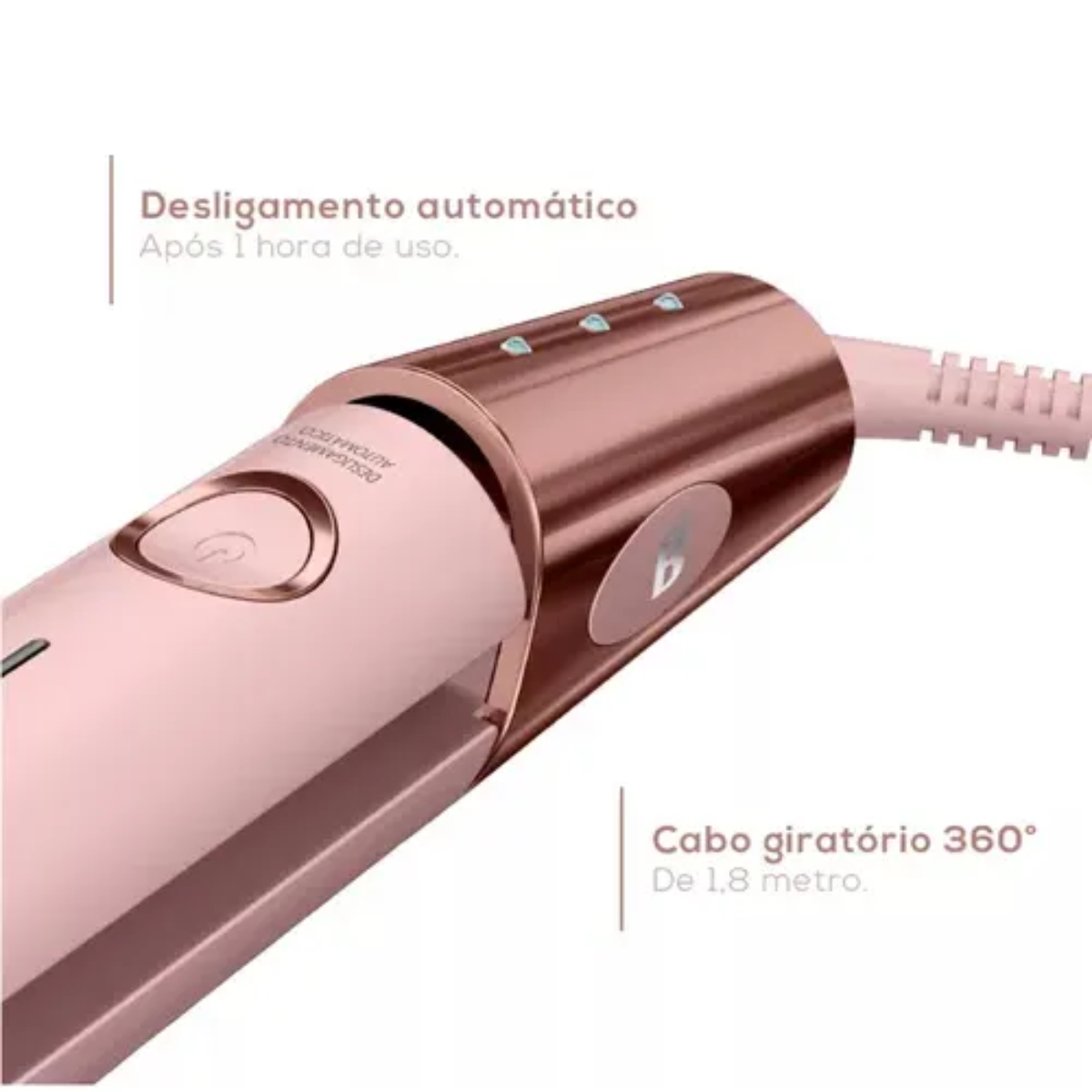 Prancha De Cabelo Linha Viih Tube 230c Britânia Bivolt Rosa
