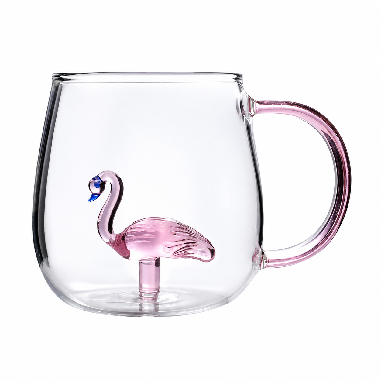 Caneca de Vidro Borossilicato 3D Flamingo 420ml  -  223048 Allmix