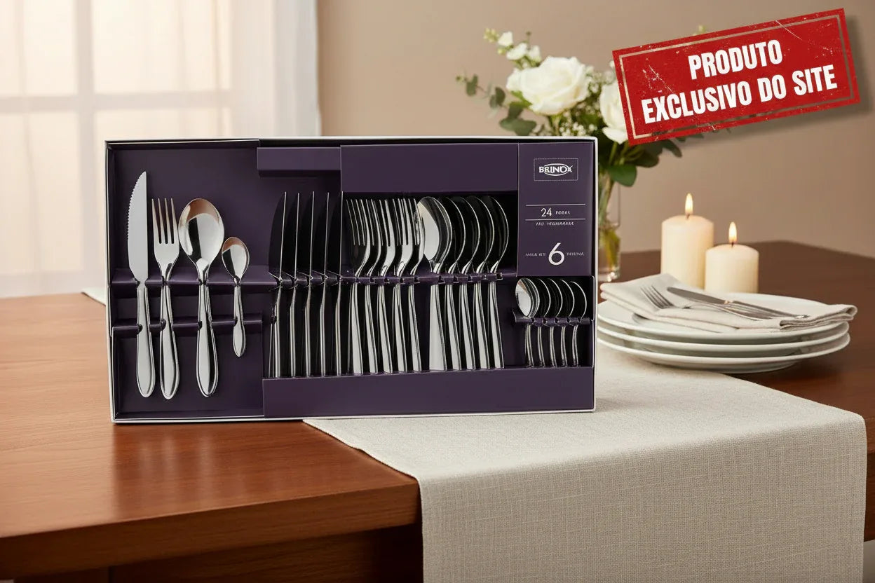 Faqueiro Lyon 24PCS Brinox - Loja Do Thor