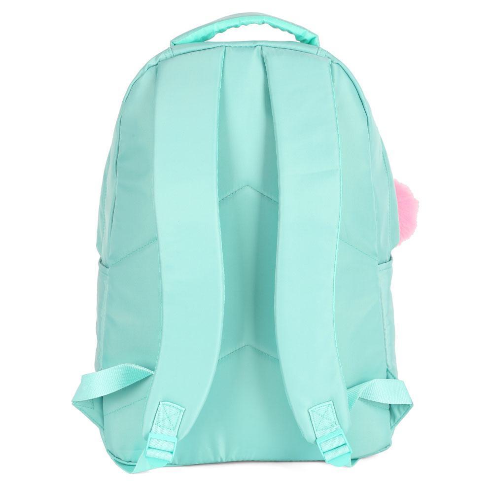 Mochila de Costas 18 Barbie Turquesa Com Pompom Luxcel
